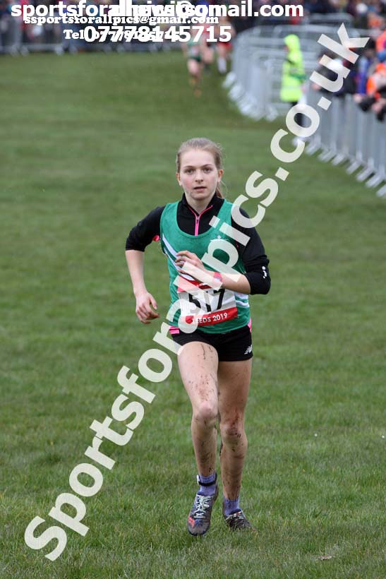 Intermediate girls 2019 New Balance English Schools Cross Country Champs, Temple Newsam, Leeds. Photo:  David T. Hewitson/Sports for All Pics